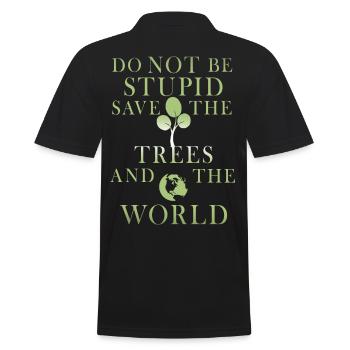 Save the Baeume and the World - Men's Polo Shirt - black - Back - Kai (181cm)