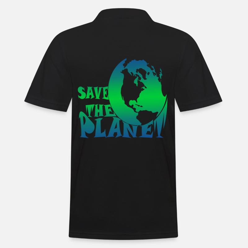 Save the planet Klimaschutz - Männer Poloshirt - Schwarz