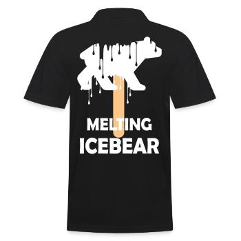 Melting Polar Bear - Men's Polo Shirt - black - Back - Kai (181cm)