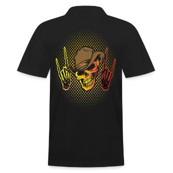 Skull Skeletal Hands - Men's Polo Shirt - black - Back - Kai (181cm)