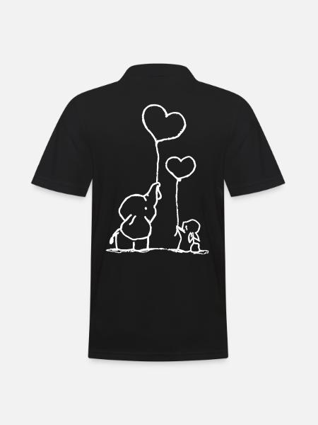 Rabbit and elephant sweet - Men's Polo Shirt - black
