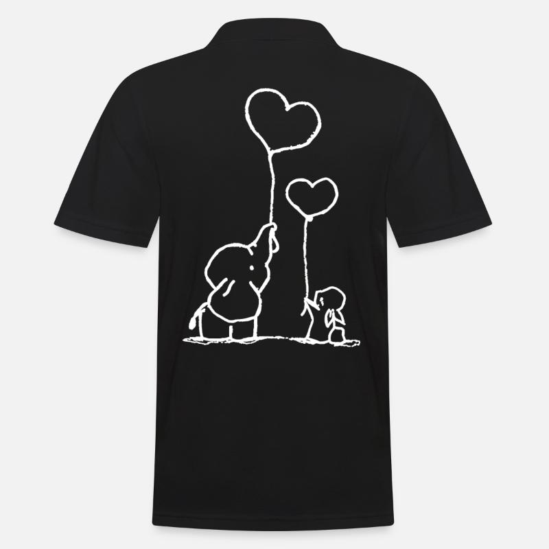 Hase und Elefant süß - Männer Poloshirt - Schwarz