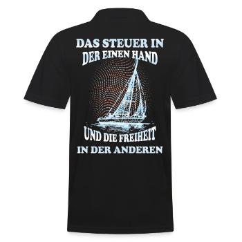 Segelboot besitzer - Männer Poloshirt - Schwarz - Hinten - Kai (181cm)