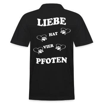 Liebe hat vier Pfoten - Männer Poloshirt - Schwarz - Hinten - Kai (181cm)