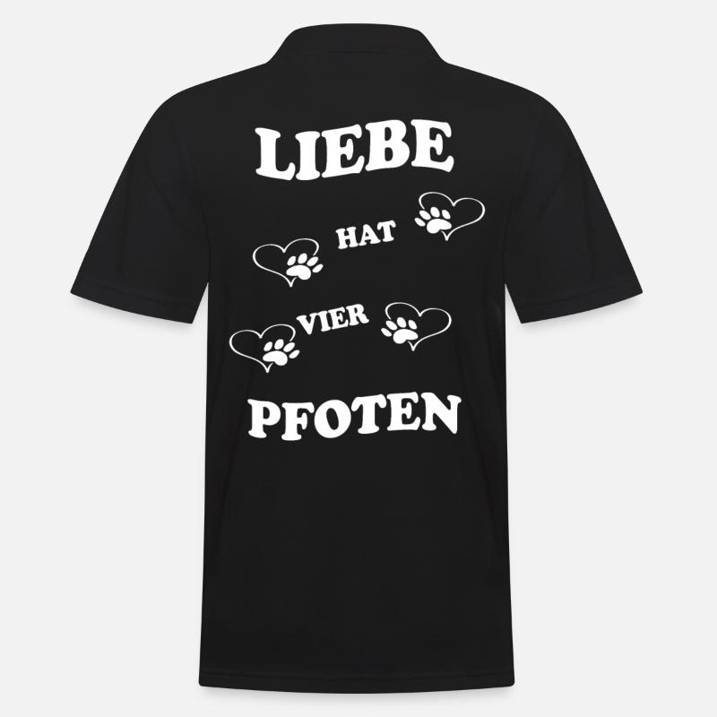 Liebe hat vier Pfoten - Männer Poloshirt - Schwarz