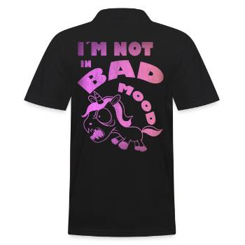Einhorn gute Laune - Männer Poloshirt - Schwarz - Hinten - Kai (181cm)