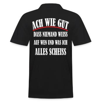 Wie gut das niemand weiss Geschenk Idee - Männer Poloshirt - Schwarz - Hinten - Kai (181cm)