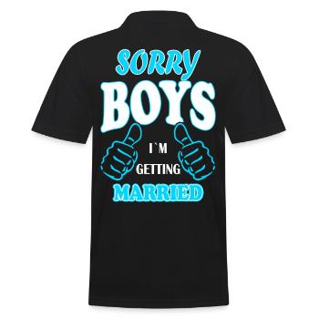 I marry sorry guys JGA gift idea - Men's Polo Shirt - black - Back - Kai (181cm)