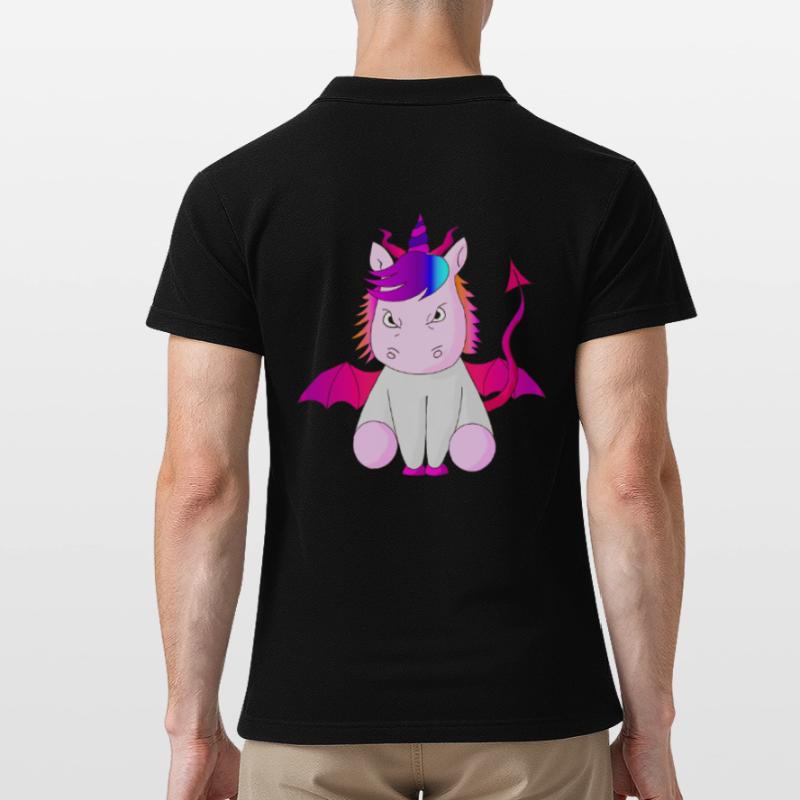 Unicorn devil horn gift idea evil vector Men's Polo Shirt
