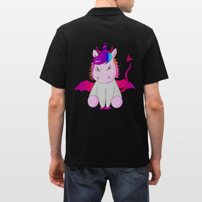 Unicorn devil horn gift idea evil vector Men's Polo Shirt