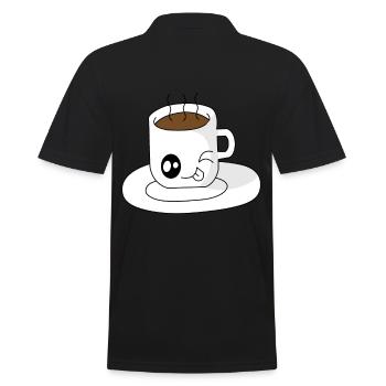 Tasse de café sucré avec la langue tendue - Polo Homme - noir - Dos - Kai (181cm)