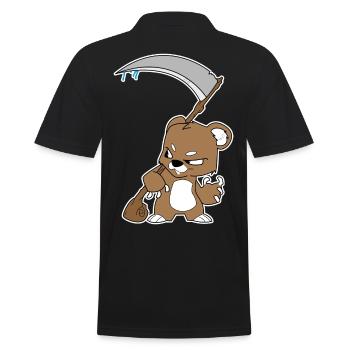 Cool teddy with scythe gift idea evil children - Men's Polo Shirt - black - Back - Kai (181cm)