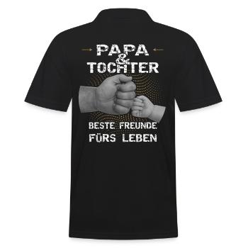 Papa und Tochter beste Freunde Geschenkidee - Männer Poloshirt - Schwarz - Hinten - Kai (181cm)