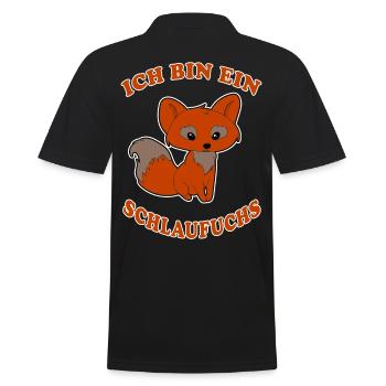 Schlaufuchs der Fuchs cooler Spruch Geschenkidee - Männer Poloshirt - Schwarz - Hinten - Kai (181cm)