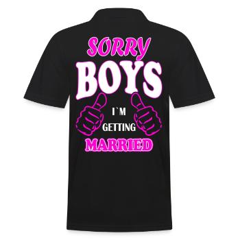 Sorry boys but I marry JGA wedding gift - Men's Polo Shirt - black - Back - Kai (181cm)