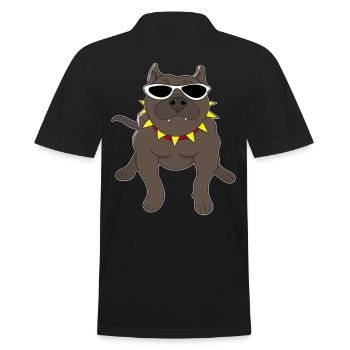 Kampfhund der Hund Geschenkidee Weihnachtsgeschenk - Männer Poloshirt - Schwarz - Hinten - Kai (181cm)