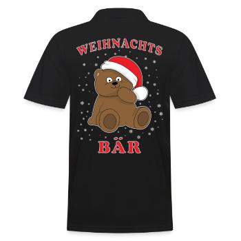 Weihnachten Bär Teddybär Teddy Geschenkidee - Männer Poloshirt - Schwarz - Hinten - Kai (181cm)