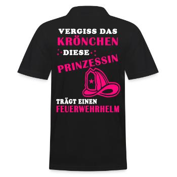 Krönchen Feuerwehrhelm Geschenkidee Feuerwehr cool - Männer Poloshirt - Schwarz - Hinten - Kai (181cm)