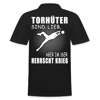 Fussball Torwart Torhüter Sport Sportler Geschenk - Männer Poloshirt - Schwarz - Hinten - Kai (181cm)