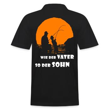 Angeln wie der Vater so der Sohn - Männer Poloshirt - Schwarz - Hinten - Kai (181cm)