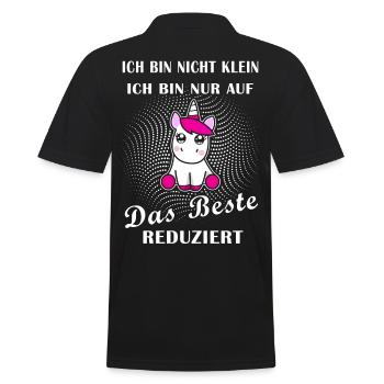Einhorn auf das beste reduziert cooler Spruch - Männer Poloshirt - Schwarz - Hinten - Kai (181cm)