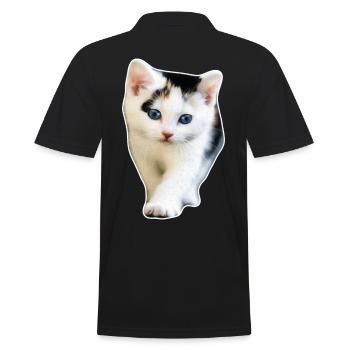 Idée cadeau chat chaton chat mignon chat - Polo Homme - noir - Dos - Kai (181cm)
