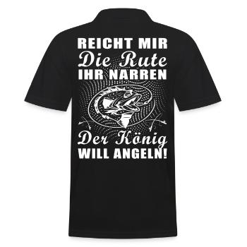 Reicht mir die Rute ihr Narren der König Angeln - Männer Poloshirt - Schwarz - Hinten - Kai (181cm)