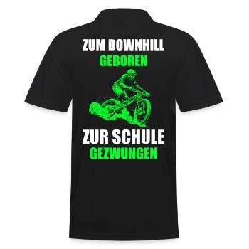 Downhill cooler Spruch Fahrrad Bike Geschenkidee - Männer Poloshirt - Schwarz - Hinten - Kai (181cm)