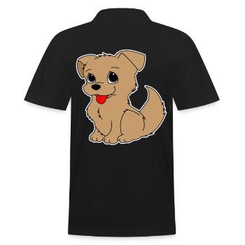 Hund Hündchen Vierbeiner Geschenkidee - Männer Poloshirt - Schwarz - Hinten - Kai (181cm)