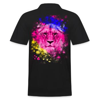 Lion art cadeau tête de lion coloré - Polo Homme - noir - Dos - Kai (181cm)