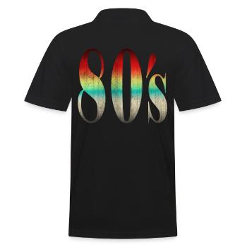 80s retro style - Men's Polo Shirt - black - Back - Kai (181cm)