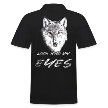 Wolf head with red eyes - Men's Polo Shirt - black - Back - Kai (181cm)