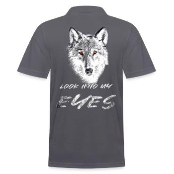 Wolf Wolfskopf mit roten Augen - Männer Poloshirt - Anthrazit - Hinten - Nico (186cm)