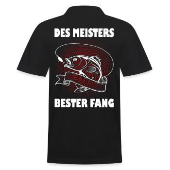 Des Meisters bester Fang Angel Spruch Hobby - Männer Poloshirt - Schwarz - Hinten - Kai (181cm)
