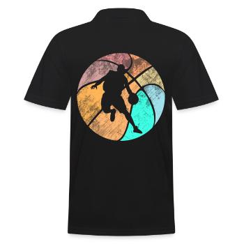 Cadeau de sport vintage de basket-ball - Polo Homme - noir - Dos - Kai (181cm)