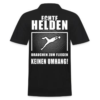 Echte Helden Tothüter Torwart cooler Spruch Sport - Männer Poloshirt - Schwarz - Hinten - Kai (181cm)