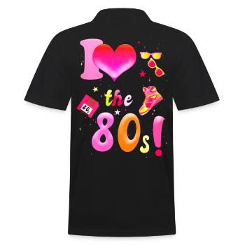 I love the 80s old school - Men's Polo Shirt - black - Back - Kai (181cm)