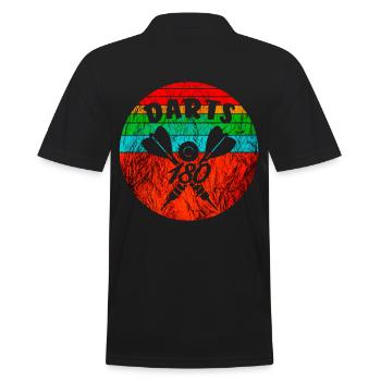 Dart Darten Dartscheibe 180 Dartpfeile - Männer Poloshirt - Schwarz - Hinten - Kai (181cm)