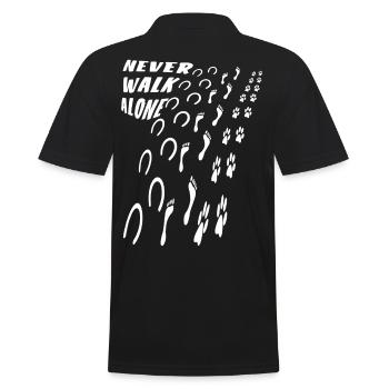 Pferd Mensch Hund Niemals Allein - Männer Poloshirt - Schwarz - Hinten - Kai (181cm)