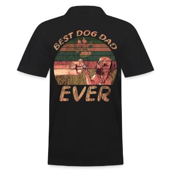 Bester Hunde Papa - Männer Poloshirt - Schwarz - Hinten - Kai (181cm)