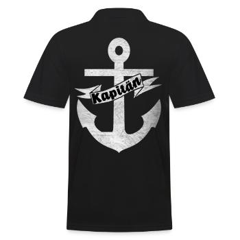 Der Kapitän Anker Seemänner Geschenk Boot Schiff - Männer Poloshirt - Schwarz - Hinten - Kai (181cm)