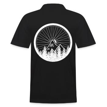 Fahrradreifen Rad Berge Bäume Natur Sport Geschenk - Männer Poloshirt - Schwarz - Hinten - Kai (181cm)