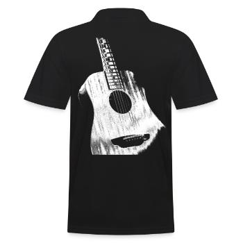 Die 🎸 Gitarre das Musikinstrument der Gitarristen - Männer Poloshirt - Schwarz - Hinten - Kai (181cm)