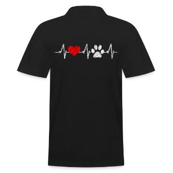 Herzschlag für Hunde Hundeliebhaber Vierbeiner - Männer Poloshirt - Schwarz - Hinten - Kai (181cm)