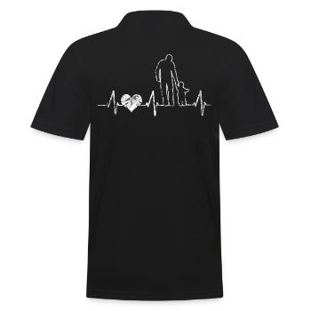 Herzschlag Herzfrequenz Vater und Kinder Vatertag - Polo Homme - noir - Dos - Kai (181cm)