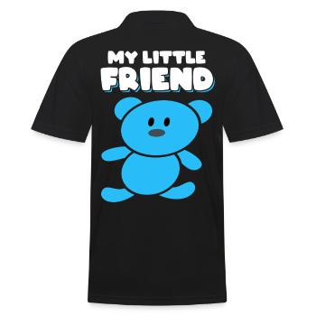 The bear my little friend for children gift - Men's Polo Shirt - black - Back - Kai (181cm)