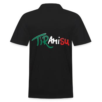 Tiramisu green white red Italia design - Men's Polo Shirt - black - Back - Kai (181cm)
