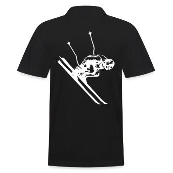 Skifahrer, Skifahren - Männer Poloshirt - Schwarz - Hinten - Kai (181cm)