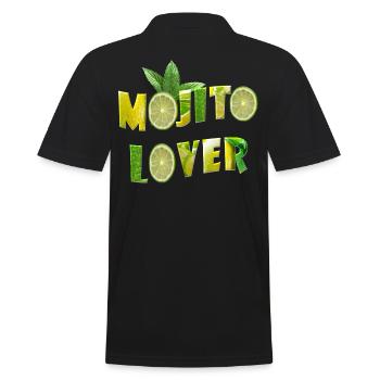 Mojito lover - Gift for Mojito lovers - Men's Polo Shirt - black - Back - Kai (181cm)