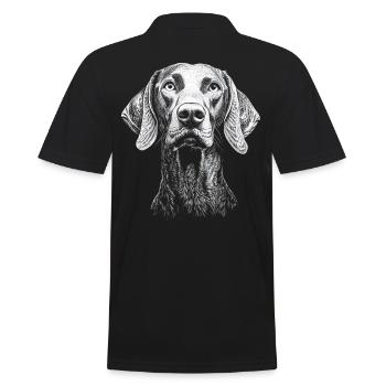 Weimaraner Portrait Hunting Dog Hunting Dogs Dogs - Men's Polo Shirt - black - Back - Kai (181cm)